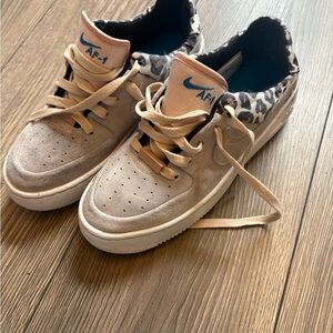 Nike Sneakers with Leopard Print and Blue Insole